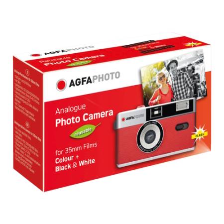AfgaPhoto Reusable Camera - aparat analogowy wielokrotnego użytku, 35mm, czerwony