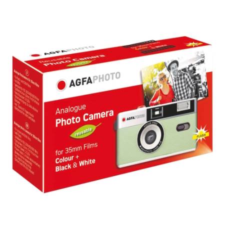 AfgaPhoto Reusable Camera - aparat analogowy wielokrotnego użytku, 35mm, zielony