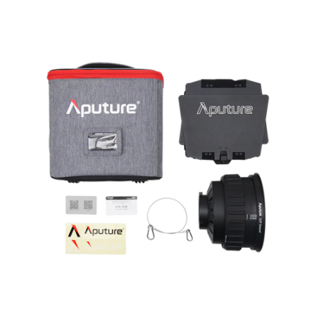 Aputure CF7 Fresnel and Barn Doors Kit - soczewka Fresnela z wrotami do lampy Storm 400x (15º-40º, Bowens) - zawartość