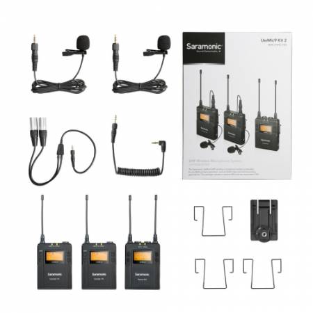 Saramonic UwMic9 Kit 2 (RX9 + TX9 + TX9) - zestaw bezprzewodowy audio, 2x nadajnik + odbiornik