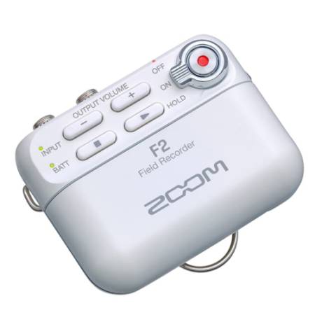 Zoom F2 White - rejestrator audio z mikrofonem krawatowym