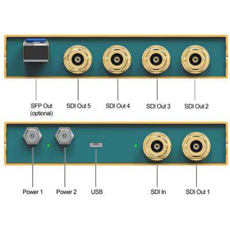 AVMATRIX SD1151-12G - 1×5 12G-SDI Reclocking Distribution Amplifier