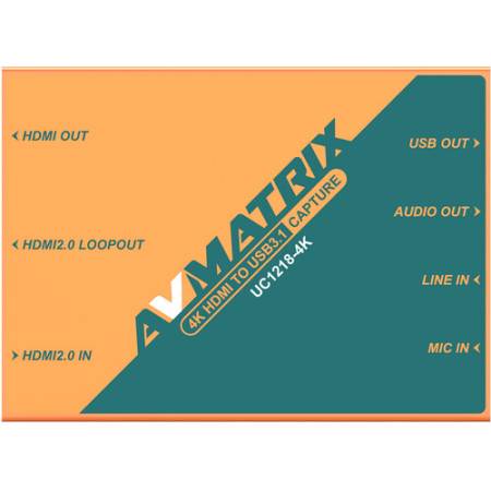 AVMATRIX UC1218-4K - 4K HDMI to USB 3.1 Type-C Video Capture