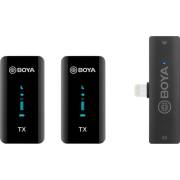 Boya BY-XM6-S4 - dwukanałowy system mikrofonów bezprzewodowych, 2.4GHz, iOS/Lightning