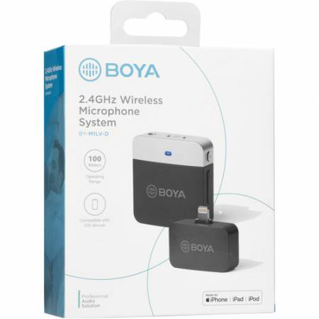 Boya BY-M1LV-D - mikrofon bezprzewodowy urządzeń z systemem iOS, 2.4GHz