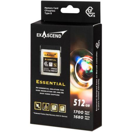 Exascend EXPC3E512GB - karta CFexpress 512GB, 8K Ultra HD, Type B R1700/W1680 2