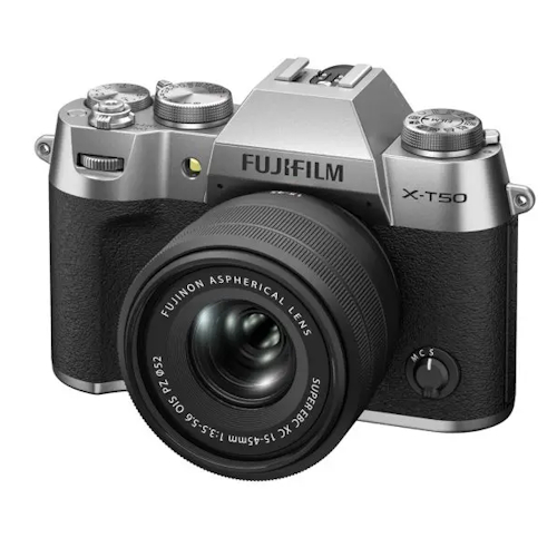 FUJIFILM X-T50 + XC15-45MM - zestaw, aparat bezlusterkowy 40.2Mpx, APS-C + obiektyw 15-45mm, F3.5-5.6 (czarny)