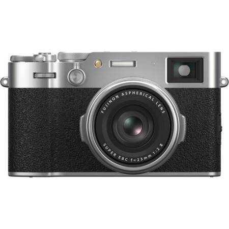 FUJIFILM X100VI - zestaw, aparat cyfrowy 40.2Mpx, APS-C + obiektyw 23mm, F2, srebrny - przód
