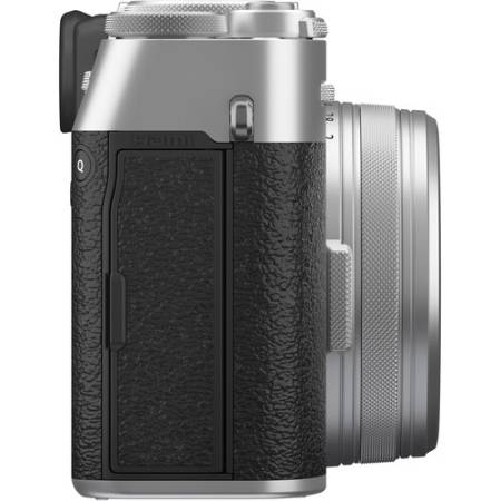 FUJIFILM X100VI - zestaw, aparat cyfrowy 40.2Mpx, APS-C + obiektyw 23mm, F2, srebrny - bok
