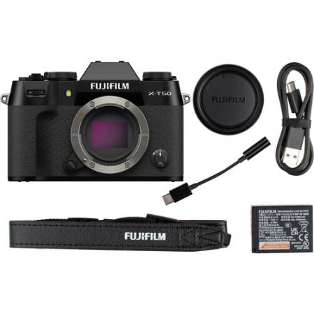 FUJIFILM X-T50 - aparat bezlusterkowy 40.2Mpx, APS-C (body, czarny) - zawartość