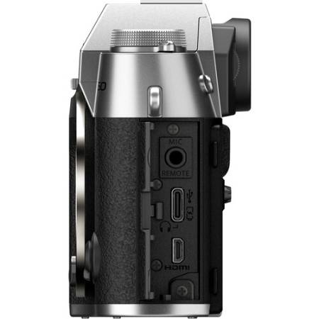 FUJIFILM X-T50 + XC15-45MM - zestaw, aparat bezlusterkowy 40.2Mpx, APS-C + obiektyw 15-45mm, F3.5-5.6 (srebrny) - bok