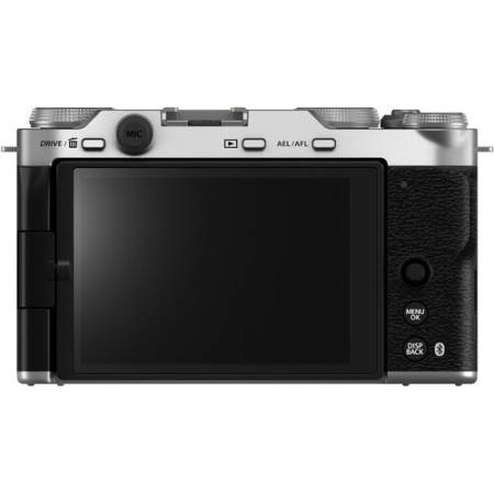 FUJIFILM X-M5 + XC15-45MM - zestaw, aparat bezlusterkowy 26.1Mpx, APS-C + obiektyw 15-45mm, F3.5-5.6 (srebrny) - tył
