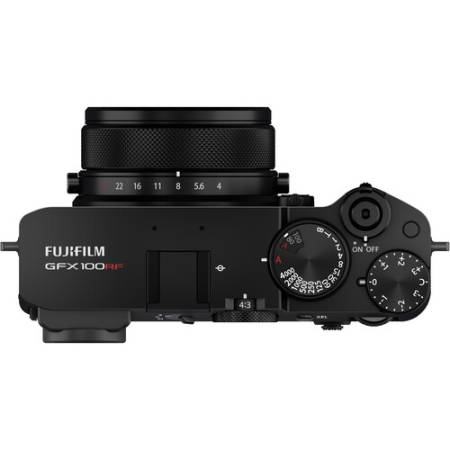 FUJIFILM GFX100RF - zestaw, aparat cyfrowy 102Mpx, APS-C + obiektyw 35mm, F4, czarny - góra