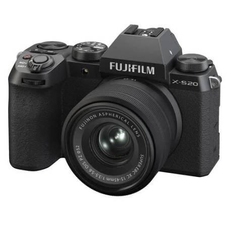 FUJIFILM X-S20 + XC15-45MM - zestaw, aparat bezlusterkowy 26.1Mpx, APS-C + obiektyw 15-45mm, F3.5-5.6 (czarny) - zestaw