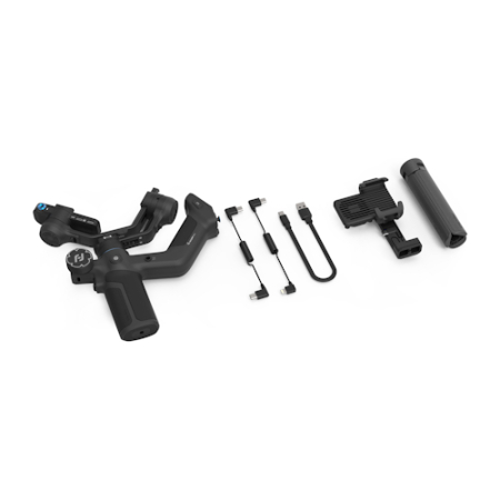FeiyuTech Scorp mini 3 - gimbal ręczny, stabilizator obrazu do smartfonów (52-88mm, udźwig 2kg, moduł AI) - zawartość zestawu
