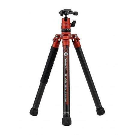 Fotopro X-Aircross 3 - zestaw, statyw Carbon, 16-151cm, głowica foto, udźwig 10kg, pomarańczowy