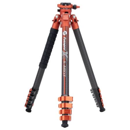 Fotopro X-Airfly - zestaw, statyw Carbon, głowica foto, 10,5-160cm, udźwig 5kg, pomarańczowy
