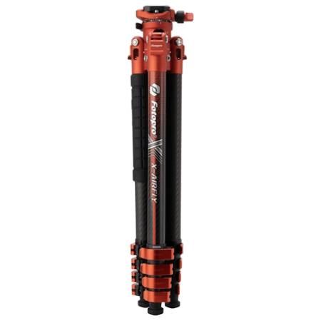 Fotopro X-Airfly - zestaw, statyw Carbon, głowica foto, 10,5-160cm, udźwig 5kg, pomarańczowy