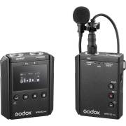 Godox WMicS2 Kit 1 UHF - zestaw, bezprzewodowy system audio, 1x nadajnik, 1x odbiornik, jack 3.5mm, czarny