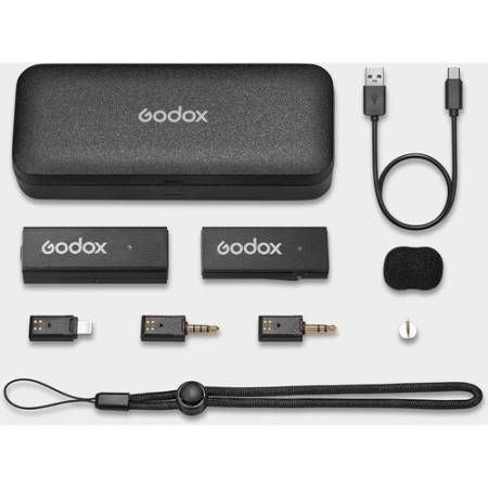Godox MoveLink Mini LT Kit 1 - bezprzewodowy system audio, 2.4GHz, czarny