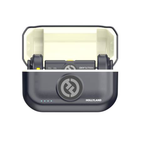 Hollyland Lark M2 Duo - zestaw, 2 bezprzewodowe mikrofony krawatowe, plug, USB-C, błyszczący węglowy