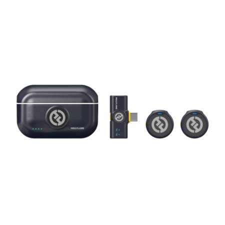 Hollyland Lark M2 Duo - zestaw, 2 bezprzewodowe mikrofony krawatowe, plug, USB-C, błyszczący węglowy