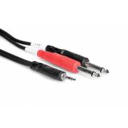 HOSA CMP-159 - kabel (2x wtyk TS 6.35mm - 1x wtyk TRS 3.5) długość 3.0m