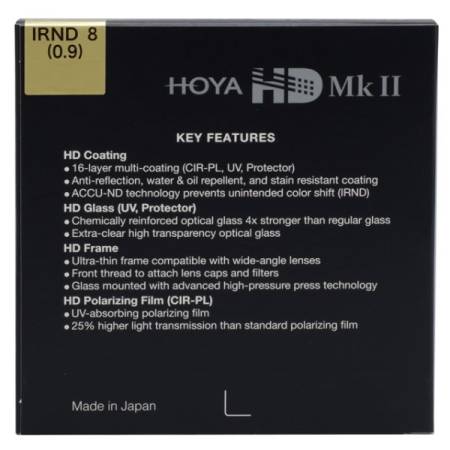Hoya HD MkII IRND8 (0,9) - filtr neutralny, technologia IR-cut ACCU-ND, 67mm