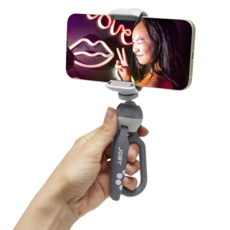 Joby Handypod Clip Grey - mini statyw z mocowaniem na smartfona i karabińczykiem, szary_8
