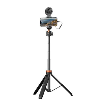 K&F Concept KF4158 MS08 - selfie stick i mini statyw 2w1 (pilot, uchwyt do smartfona i kamer sportfowych, 1/4