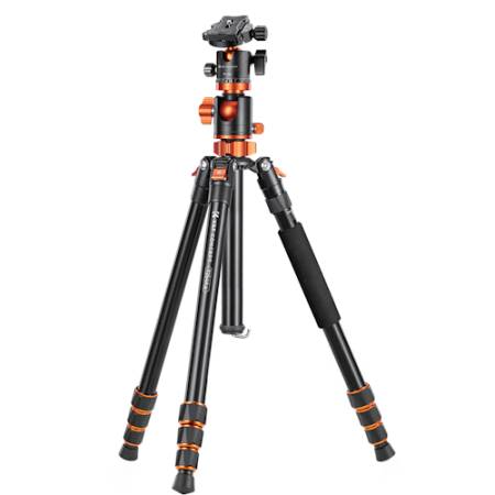 K&F Concept KF4171 - statyw T254A4 fotograficzny + głowica kulowa BH-28L (Alu, Arca, funkcja monopodu, łamany, udźwig 10kg, 49-195cm)