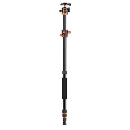 K&F Concept KF4171 - statyw T254A4 fotograficzny + głowica kulowa BH-28L (Alu, Arca, funkcja monopodu, łamany, udźwig 10kg, 49-195cm)