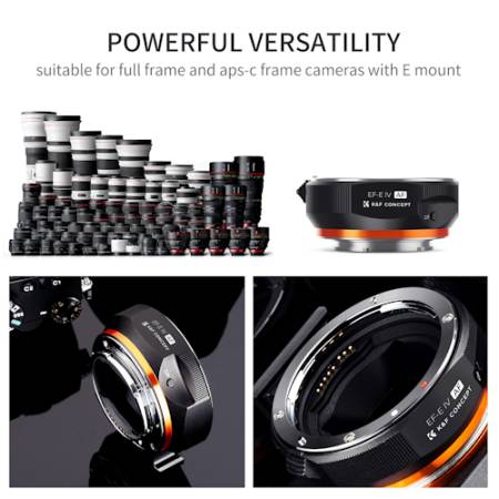 K&F Concept KF4382 EF-E IV - adapter bagnetowy do obiektywu (Canon EF / Sony E)