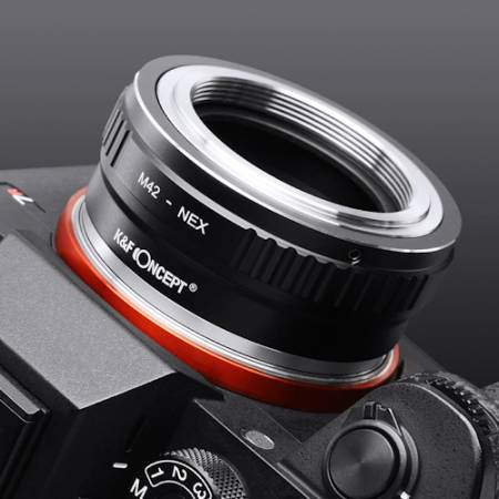K&F Concept KF4444 - adapter bagnetowy do obiektywu (M42 / Sony E) - przykład użycia
