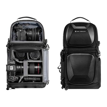 K&F Concept KF4746 Urban Wander U02 10 l - podróżny plecak fotograficzny typu sling (na ramię/naramienny, 10L, czarny) - przykład użycia