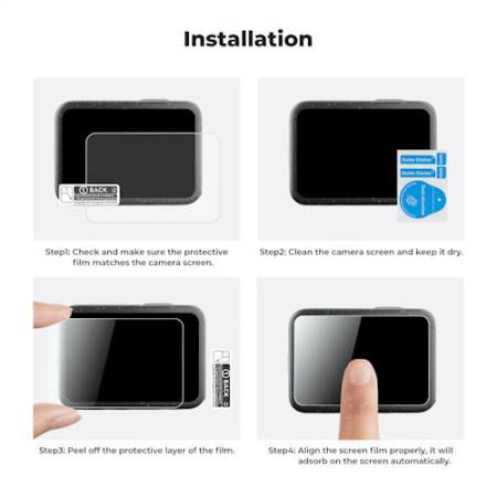 K&F Concept KF5343 - zestaw osłon LCD do GoPro Hero 9, 10, 11, 12 - instalacja