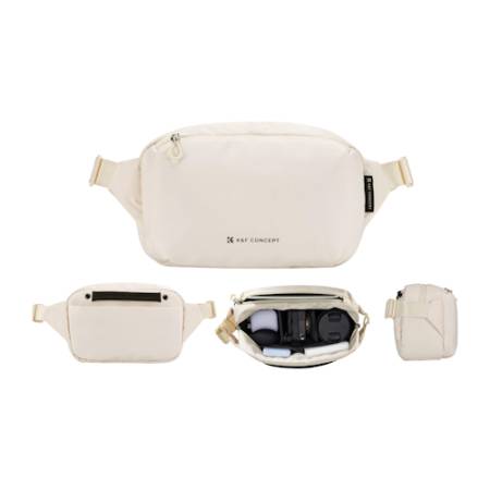 K&F Concept KF5345 Alpha Sling Bag 10 l - torba fotograficzna typu sling (na ramię, biodrowa), 10L, beżowa - przykład użycia