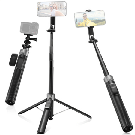 K&F Concept KF5559 X97-C - mini statyw 2w1, selfie stick do smartfona (do 180cm, uchwyt zaciskowy i magnetyczny MagSafe)