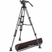 Manfrotto MVK608TWINMC - zestaw video, statyw Carbon MVTTWINMC z głowicą MVH608AH i torbą