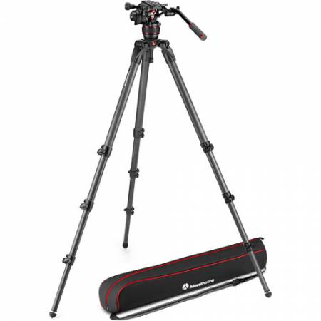 Manfrotto MVK608CTALL - zestaw, statyw Carbon 4-sekcyjny 536 z głowicą MVH608AH i torbą