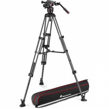 Manfrotto MVK608TWINMC - zestaw video, statyw Carbon MVTTWINMC z głowicą MVH608AH i torbą
