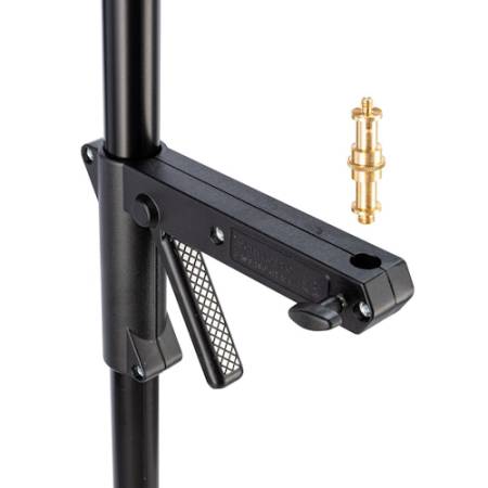 Manfrotto 231B - kolumnowy statyw oświetleniowy na kółkach (35-250cm, udźwig 8kg, 3-sekcyjny, czarny) - zbliżenie