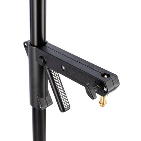 Manfrotto 231B - kolumnowy statyw oświetleniowy na kółkach (35-250cm, udźwig 8kg, 3-sekcyjny, czarny) - zbliżenie