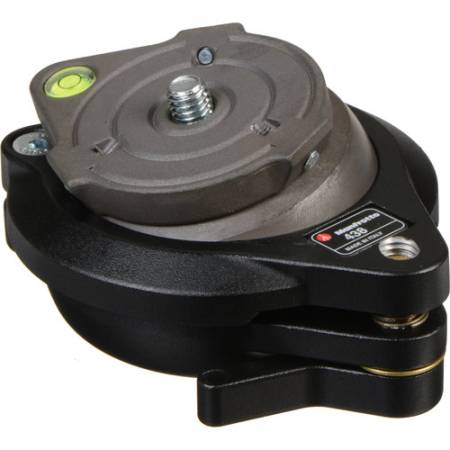 Manfrotto 438 - adapter, głowica poziomująca, poziomica kulowa (udźwig 15kg) - pochylenie