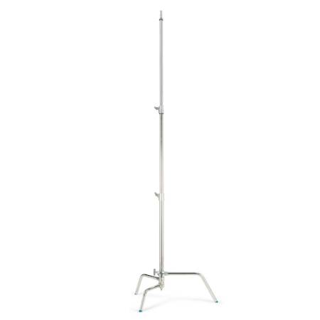 Manfrotto Avenger A2025L - statyw oświetleniowy C-Stand z regulacją nogi (110-253cm, udźwig 10kg, srebrny) - rozłożony