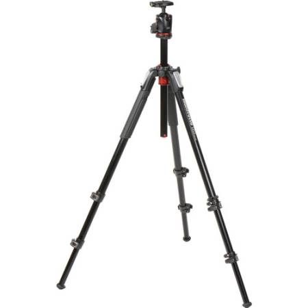 Manfrotto MK055XPRO3-BHQ2 - zestaw, statyw Alu (9-181,5cm, udźwig 15kg) + głowica kulowa - po rozłożeniu