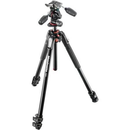 Manfrotto MK190XPRO3-3W - zestaw, statyw Alu (9-173cm, udźwig 12kg) + głowica MHXPRO-3W