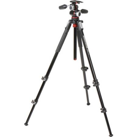 Manfrotto MK190XPRO3-3W - zestaw, statyw Alu (9-173cm, udźwig 12kg) + głowica MHXPRO-3W - po rozłożeniu