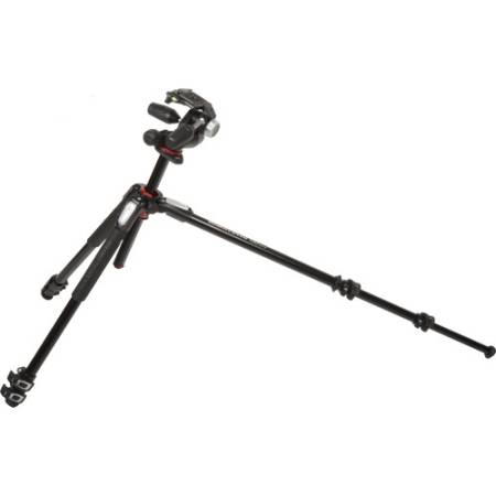 Manfrotto MK190XPRO3-3W - zestaw, statyw Alu (9-173cm, udźwig 12kg) + głowica MHXPRO-3W - po rozłożeniu