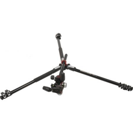 Manfrotto MK190XPRO3-3W - zestaw, statyw Alu (9-173cm, udźwig 12kg) + głowica MHXPRO-3W - po rozłożeniu